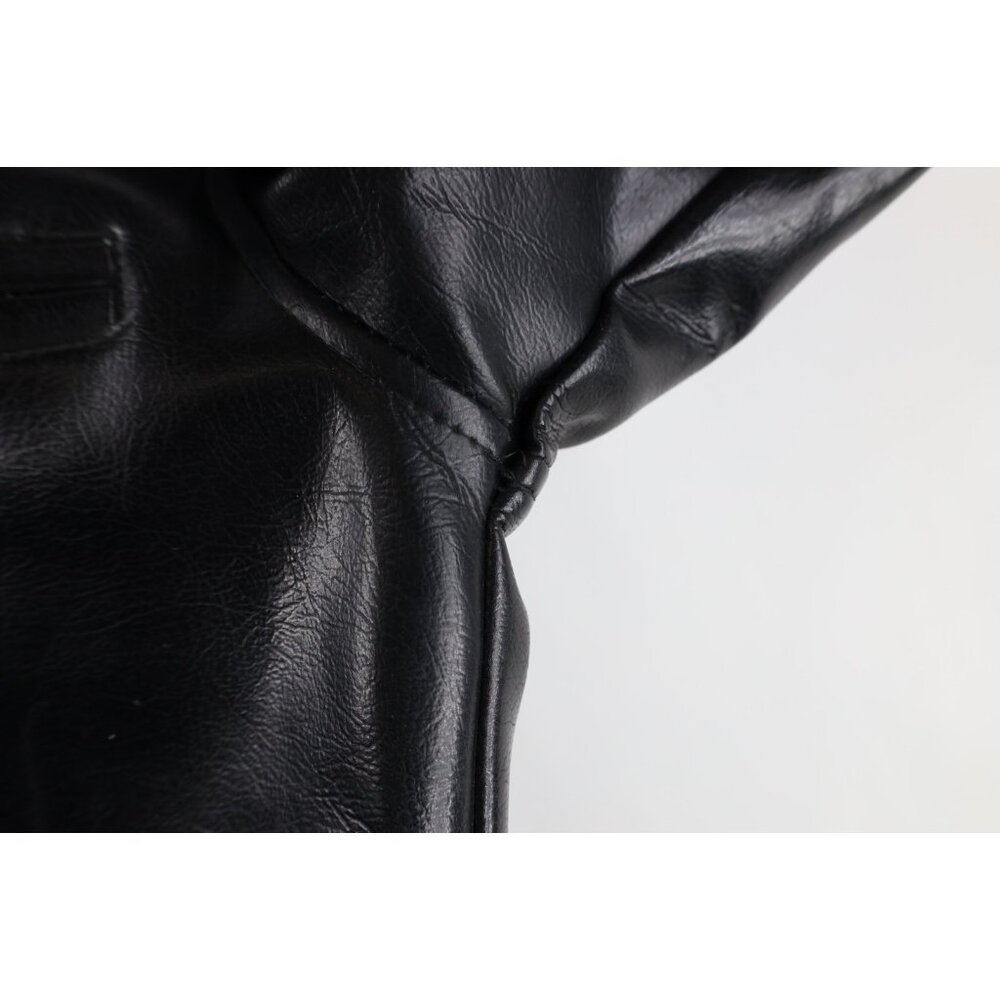 Vtg 70s Streetwear Mens Medium Distressed Faux Leather Motorcycle Jacket Japan - Picture 12 of 16